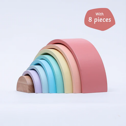 Little Bambino Montessori Wooden Rainbow Stacker