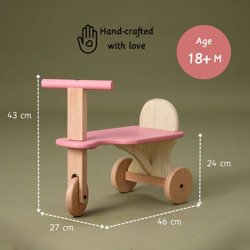Little Bambino Wooden Tuk Tuk Tricycle Ride-On Toy