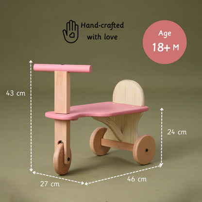 Little Bambino Wooden Tuk Tuk Tricycle Ride-On Toy