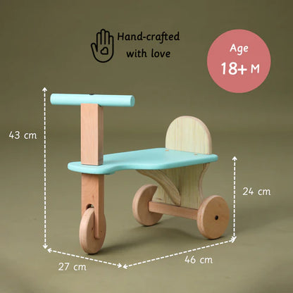 Little Bambino Wooden Tuk Tuk Tricycle Ride-On Toy