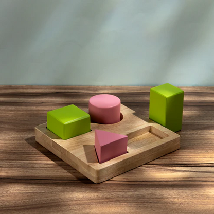 Little Bambino Montessori Wooden Puzzle Blocks Set