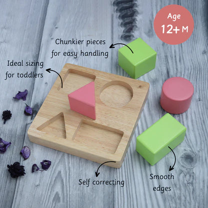 Little Bambino Montessori Wooden Puzzle Blocks Set
