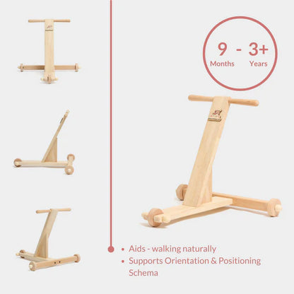 Little Bambino Wooden Push and Pull Walker Toy for Toddlers