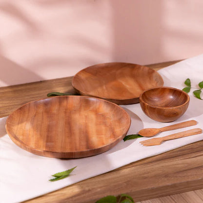 Little Bambino Natural Neem Wooden Dinner Set